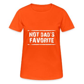 Not Dad's Favorite Child Son Daughter Sibling - Women's Breathable T-Shirt - neon orange - Front - AI Model Female 172 dark (172cm)
