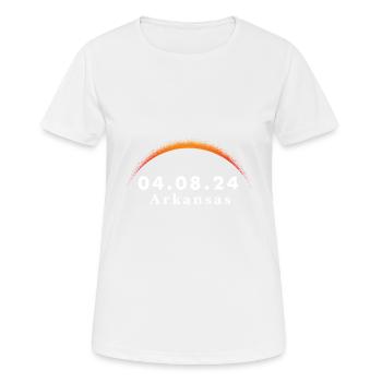 Trajectoire totale de l’éclipse solaire de la totalité Arkansas - T-shirt respirant Femme - blanc - Devant - AI Model Female 172 dark (172cm)