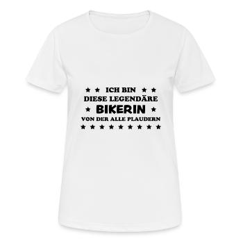 Bikerin Lustiger Spruch Bike Fun Sprüche Geschenk - Frauen T-Shirt atmungsaktiv - Weiß - Vorne - AI Model Female 172 dark (172cm)