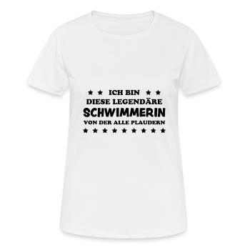 Schwimmerin Lustiger Spruch Fun Schwimmen Geschenk - Frauen T-Shirt atmungsaktiv - Weiß - Vorne - AI Model Female 172 dark (172cm)