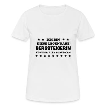 Bergsteigerin Wandern Fun Lustiger Spruch Geschenk - Frauen T-Shirt atmungsaktiv - Weiß - Vorne - AI Model Female 172 dark (172cm)