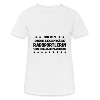Radsportlerin Mountainbike Bike Fahrrad Geschenk - Frauen T-Shirt atmungsaktiv - Weiß - Vorne - AI Model Female 172 dark (172cm)