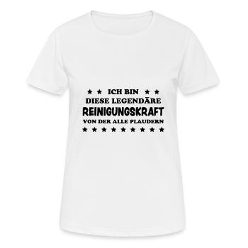 Reinigungskraft Spruch Haushalt Putzfrau Geschenk - Frauen T-Shirt atmungsaktiv - Weiß - Vorne - AI Model Female 172 dark (172cm)