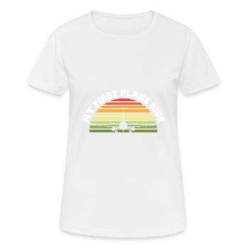 Vacation Trip My First Airplane Ride Traveler - Women's Breathable T-Shirt - white - Front - AI Model Female 172 dark (172cm)