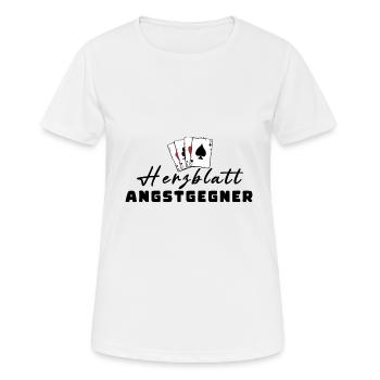 Herzblatt Angstgegner - Frauen T-Shirt atmungsaktiv - Weiß - Vorne - AI Model Female 172 dark (172cm)