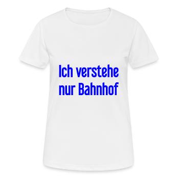 Je ne comprends que la gare - T-shirt respirant Femme - blanc - Devant - AI Model Female 172 dark (172cm)