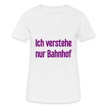 Je ne comprends que la gare - T-shirt respirant Femme - blanc - Devant - AI Model Female 172 dark (172cm)