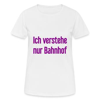 Je ne comprends que la gare - T-shirt respirant Femme - blanc - Devant - AI Model Female 172 dark (172cm)