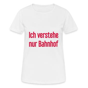Je ne comprends que la gare - T-shirt respirant Femme - blanc - Devant - AI Model Female 172 dark (172cm)