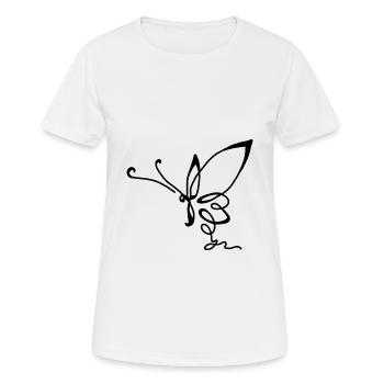 Papillon Libre Printemps - T-shirt respirant Femme - blanc - Devant - AI Model Female 172 dark (172cm)