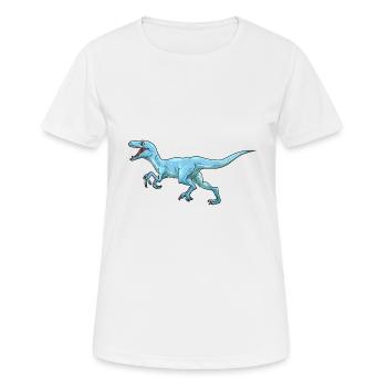 Dinosaurier Velociraptor Raptor Dino - Frauen T-Shirt atmungsaktiv - Weiß - Vorne - AI Model Female 172 dark (172cm)