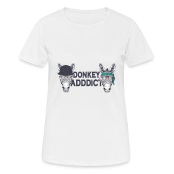Maman âne - T-shirt respirant Femme - blanc - Devant - AI Model Female 172 dark (172cm)