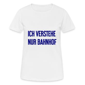 Je ne comprends que la gare - T-shirt respirant Femme - blanc - Devant - AI Model Female 172 dark (172cm)