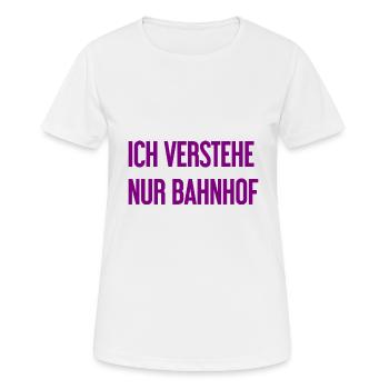 Je ne comprends que la gare - T-shirt respirant Femme - blanc - Devant - AI Model Female 172 dark (172cm)
