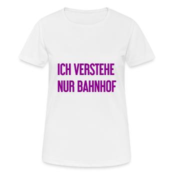 Je ne comprends que la gare - T-shirt respirant Femme - blanc - Devant - AI Model Female 172 dark (172cm)