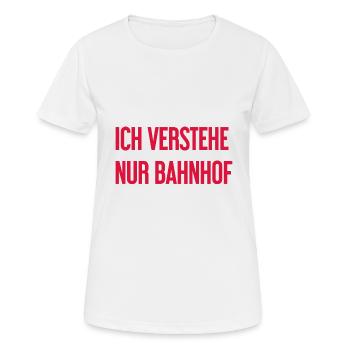 Je ne comprends que la gare - T-shirt respirant Femme - blanc - Devant - AI Model Female 172 dark (172cm)