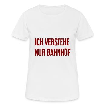 Je ne comprends que la gare - T-shirt respirant Femme - blanc - Devant - AI Model Female 172 dark (172cm)