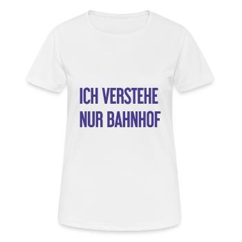 Je ne comprends que la gare - T-shirt respirant Femme - blanc - Devant - AI Model Female 172 dark (172cm)