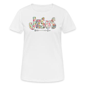 Jésus foi - T-shirt respirant Femme - blanc - Devant - AI Model Female 172 dark (172cm)
