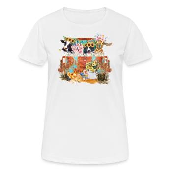 Rusty Truck für Nutztiere - Frauen T-Shirt atmungsaktiv - Weiß - Vorne - AI Model Female 172 dark (172cm)