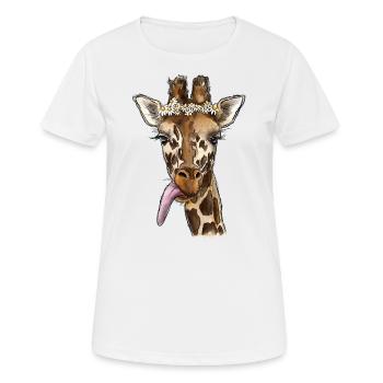 Girafe aquarelle - T-shirt respirant Femme - blanc - Devant - AI Model Female 172 dark (172cm)