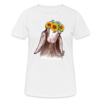 Goat Sunflower - Women's Breathable T-Shirt - white - Front - AI Model Female 172 dark (172cm)
