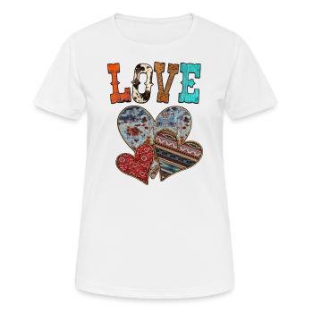 Amour Western Heart - T-shirt respirant Femme - blanc - Devant - AI Model Female 172 dark (172cm)