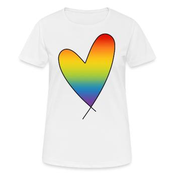 Rainbow Heart Rainbow Colors CSD Pride Month - Women's Breathable T-Shirt - white - Front - AI Model Female 172 dark (172cm)