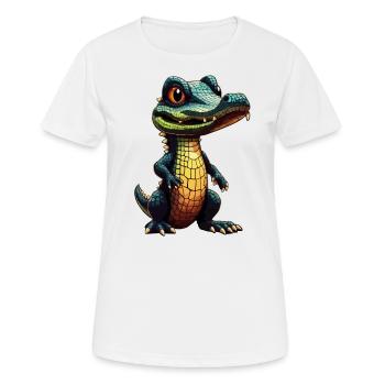 Baby Krokodil Alligator Kroko - Frauen T-Shirt atmungsaktiv - Weiß - Vorne - AI Model Female 172 dark (172cm)