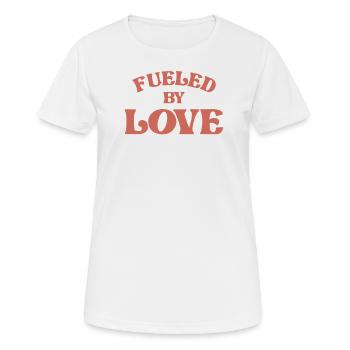 Alimenté par l’amour | Fête des Mères - T-shirt respirant Femme - blanc - Devant - AI Model Female 172 dark (172cm)