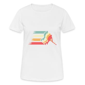 Hockey -Jahrgang Professioneller Hockeyspieler Gif - Frauen T-Shirt atmungsaktiv - Weiß - Vorne - AI Model Female 172 dark (172cm)