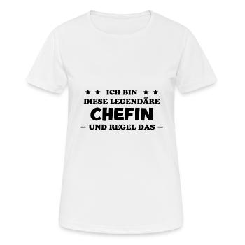 Chefin Mama Lustiger Spruch Familie Beruf Geschenk - Frauen T-Shirt atmungsaktiv - Weiß - Vorne - AI Model Female 172 dark (172cm)