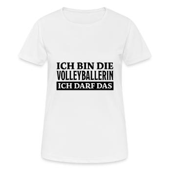 Volleyballerin Spruch Fun Beachvolleyball Geschenk - Frauen T-Shirt atmungsaktiv - Weiß - Vorne - AI Model Female 172 dark (172cm)