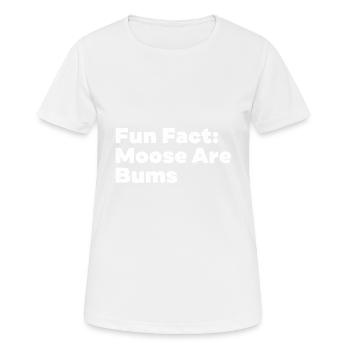 Moose Are Bums Funny Animal Pun Humor Animal Meme - Women's Breathable T-Shirt - white - Front - AI Model Female 172 dark (172cm)