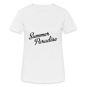 Summer Paradise - Frauen T-Shirt atmungsaktiv - Weiß - Vorne - AI Model Female 172 dark (172cm)