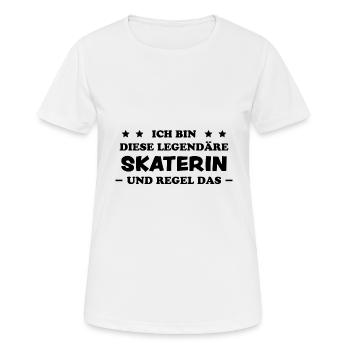 Skaterin Lustiger Spruch Skating Sprüche Geschenk - Frauen T-Shirt atmungsaktiv - Weiß - Vorne - AI Model Female 172 dark (172cm)