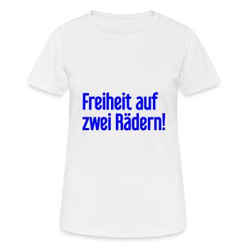 Freedom on Two Wheels - Cyclist Design - Women's Breathable T-Shirt - white - Front - AI Model Female 172 dark (172cm)