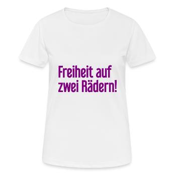 Freedom on Two Wheels - Cyclist Design - Women's Breathable T-Shirt - white - Front - AI Model Female 172 dark (172cm)