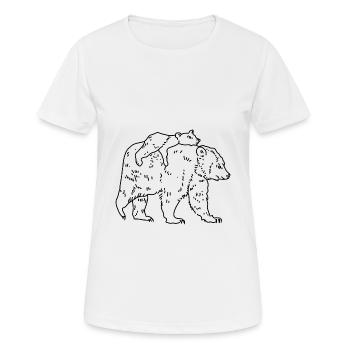 Bär Kind Laufen - Frauen T-Shirt atmungsaktiv - Weiß - Vorne - AI Model Female 172 dark (172cm)