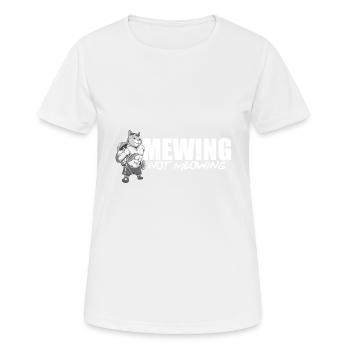 Drôle Chat Meme Miaulant Pas Miaulement Mâchoire - T-shirt respirant Femme - blanc - Devant - AI Model Female 172 dark (172cm)