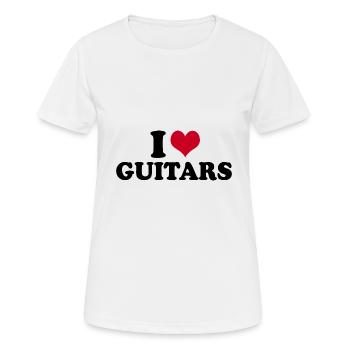 I Love Guitars Gitarre - Frauen T-Shirt atmungsaktiv - Weiß - Vorne - AI Model Female 172 dark (172cm)