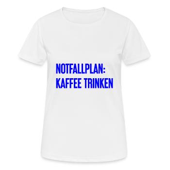Plan d’urgence pour le café - T-shirt respirant Femme - blanc - Devant - AI Model Female 172 dark (172cm)