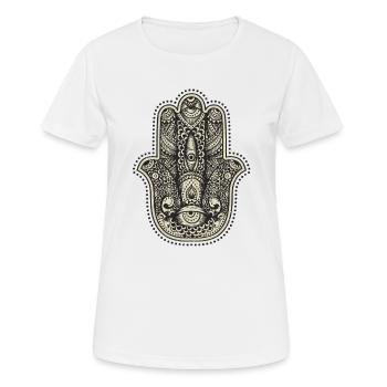 Main de mandala - T-shirt respirant Femme - blanc - Devant - AI Model Female 172 dark (172cm)