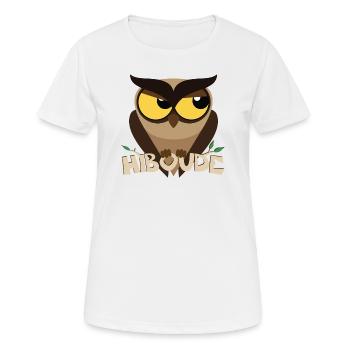 Hiboude, il Boude le Hibou Grincheux - T-shirt respirant Femme - blanc - Devant - AI Model Female 172 dark (172cm)