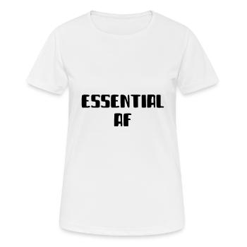 Essential AF Funny Essential Employee Humor - Women's Breathable T-Shirt - white - Front - AI Model Female 172 dark (172cm)
