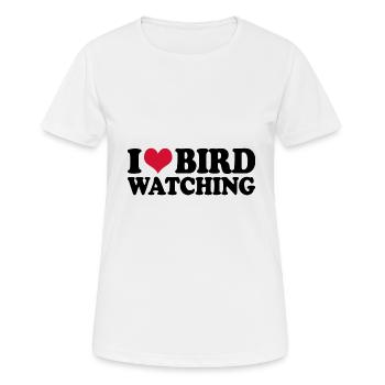 Ornithologue d’observation des oiseaux J’adore observer les oiseaux - T-shirt respirant Femme - blanc - Devant - AI Model Female 172 dark (172cm)