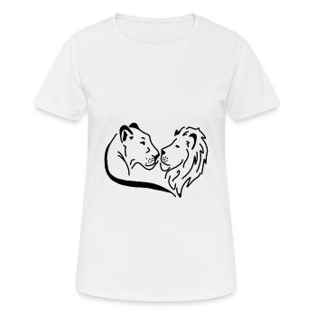 Lion lionne sauvage - T-shirt respirant Femme - blanc - Devant - AI Model Female 172 dark (172cm)