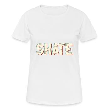 Skate - Frauen T-Shirt atmungsaktiv - Weiß - Vorne - AI Model Female 172 dark (172cm)