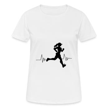Laufen Sport Rennen - Frauen T-Shirt atmungsaktiv - Weiß - Vorne - AI Model Female 172 dark (172cm)