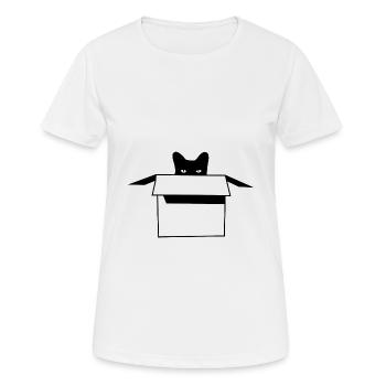 Chat se cacher dans une caisse - T-shirt respirant Femme - blanc - Devant - AI Model Female 172 dark (172cm)